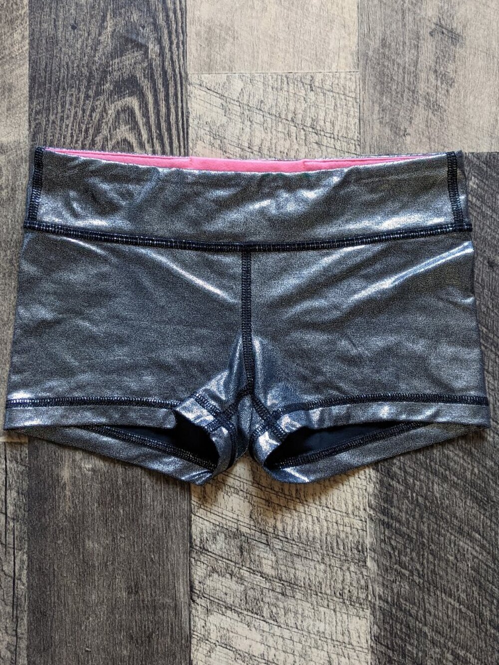 Lululemon Ivivva Shorts Girls Silver Metallic 2” Inseam